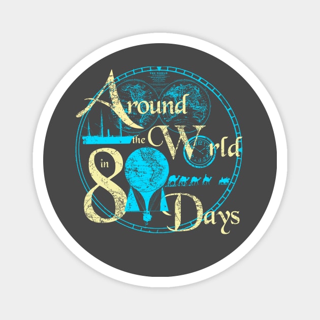 AROUND THE WORLD IN 80 DAYS Magnet by karmadesigner